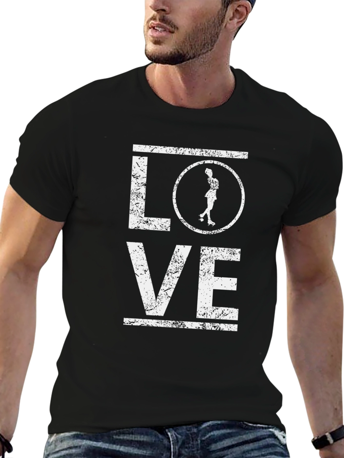 LOVE Roller Derby T-Shirt - Black Cotton Tee