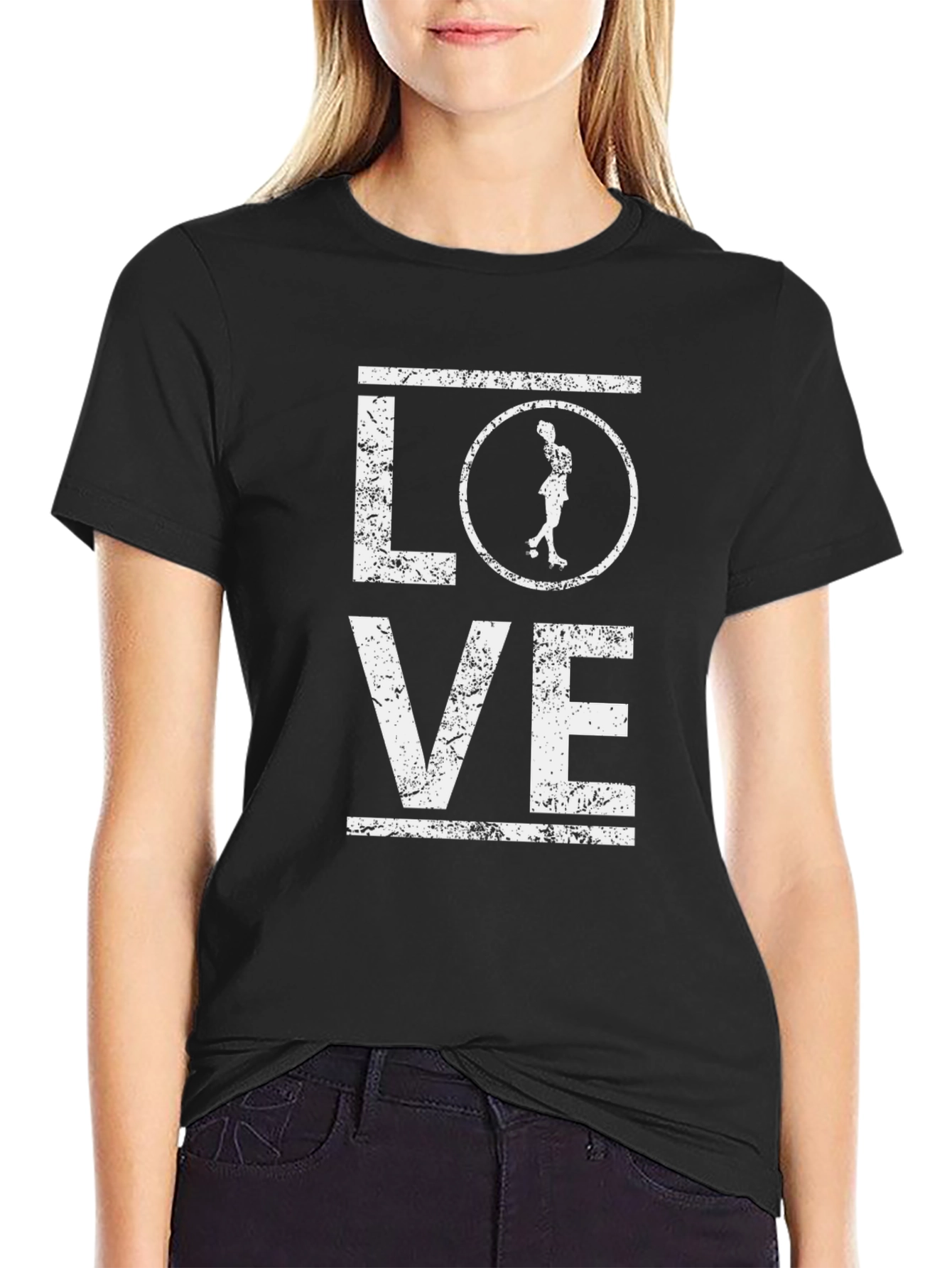 LOVE Roller Derby T-Shirt - Black Cotton Tee