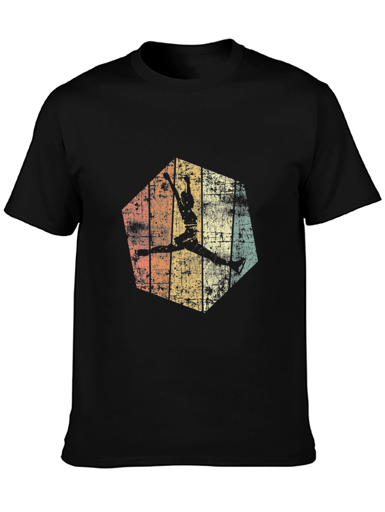 Retro Basketball Graphic Tee - Black