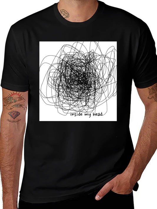 Inside My Head Graphic Tee - Black Cotton T-Shirt