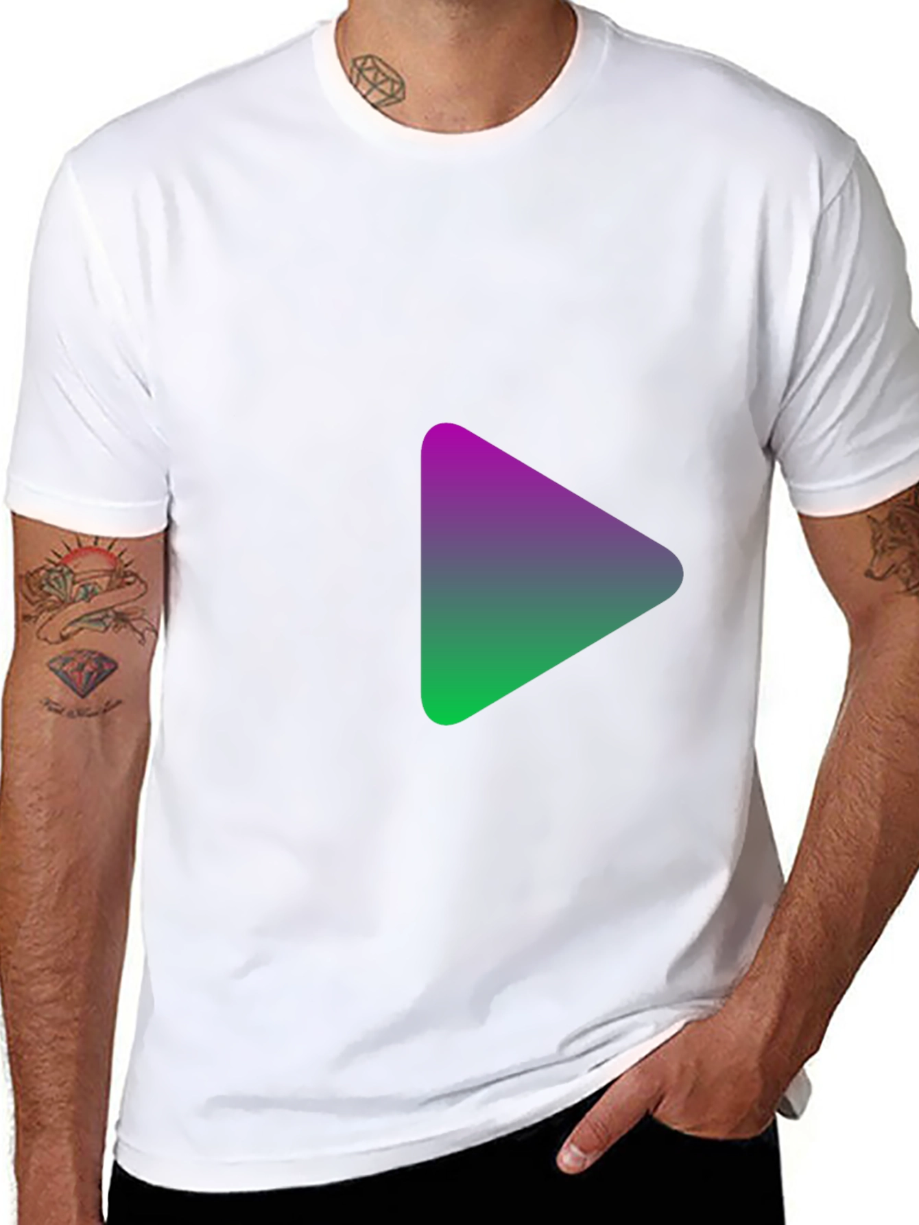 Gradient Triangle Black T-Shirt