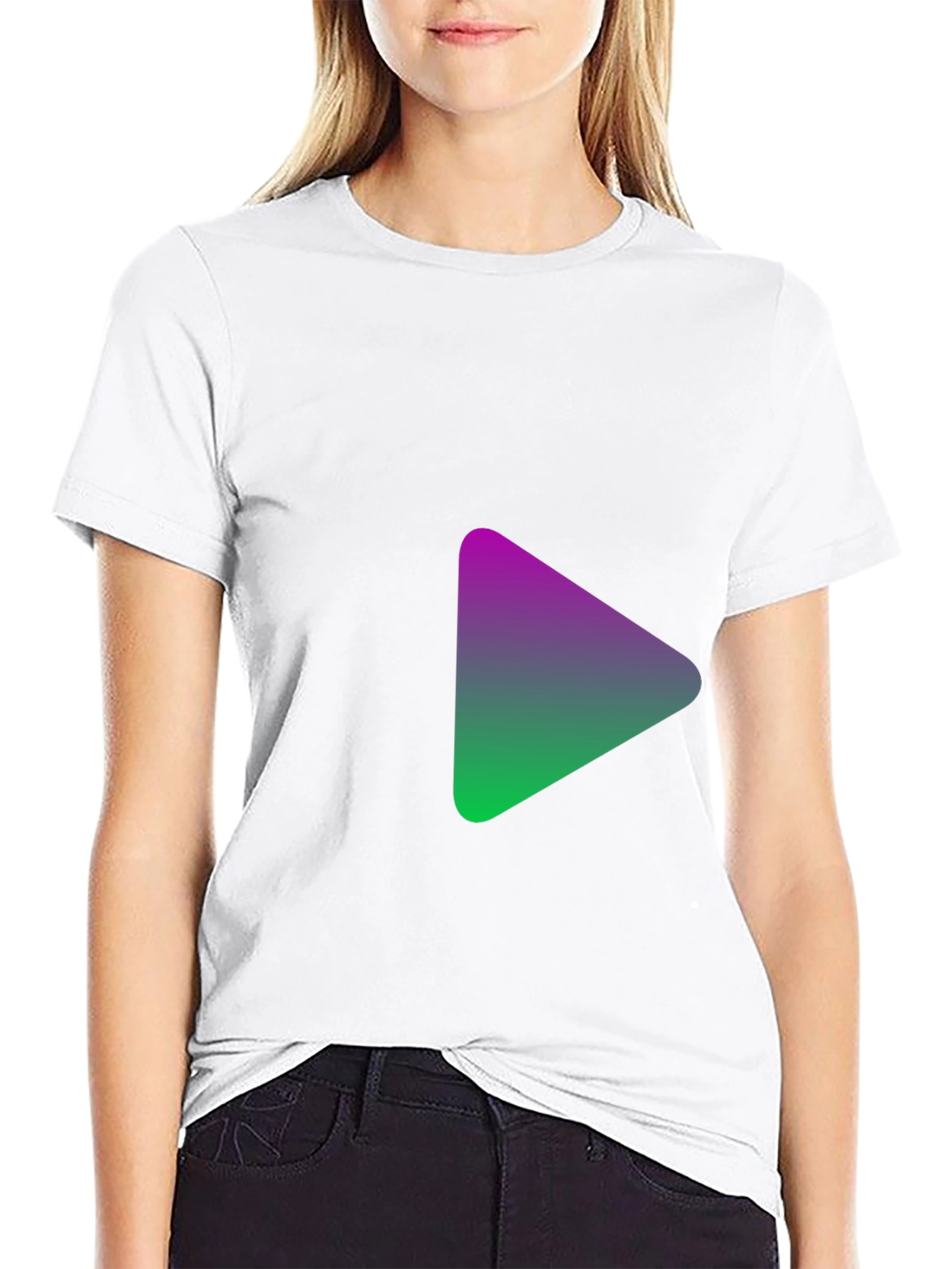 Gradient Triangle Black T-Shirt