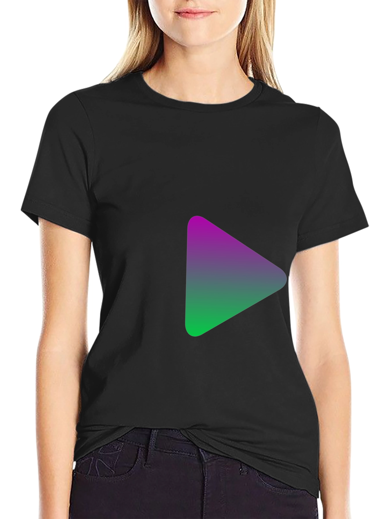 Gradient Triangle Black T-Shirt