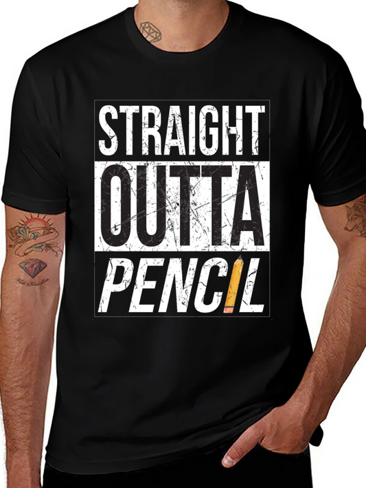 Straight Outta Pencil T-Shirt - Black Graphic Tee