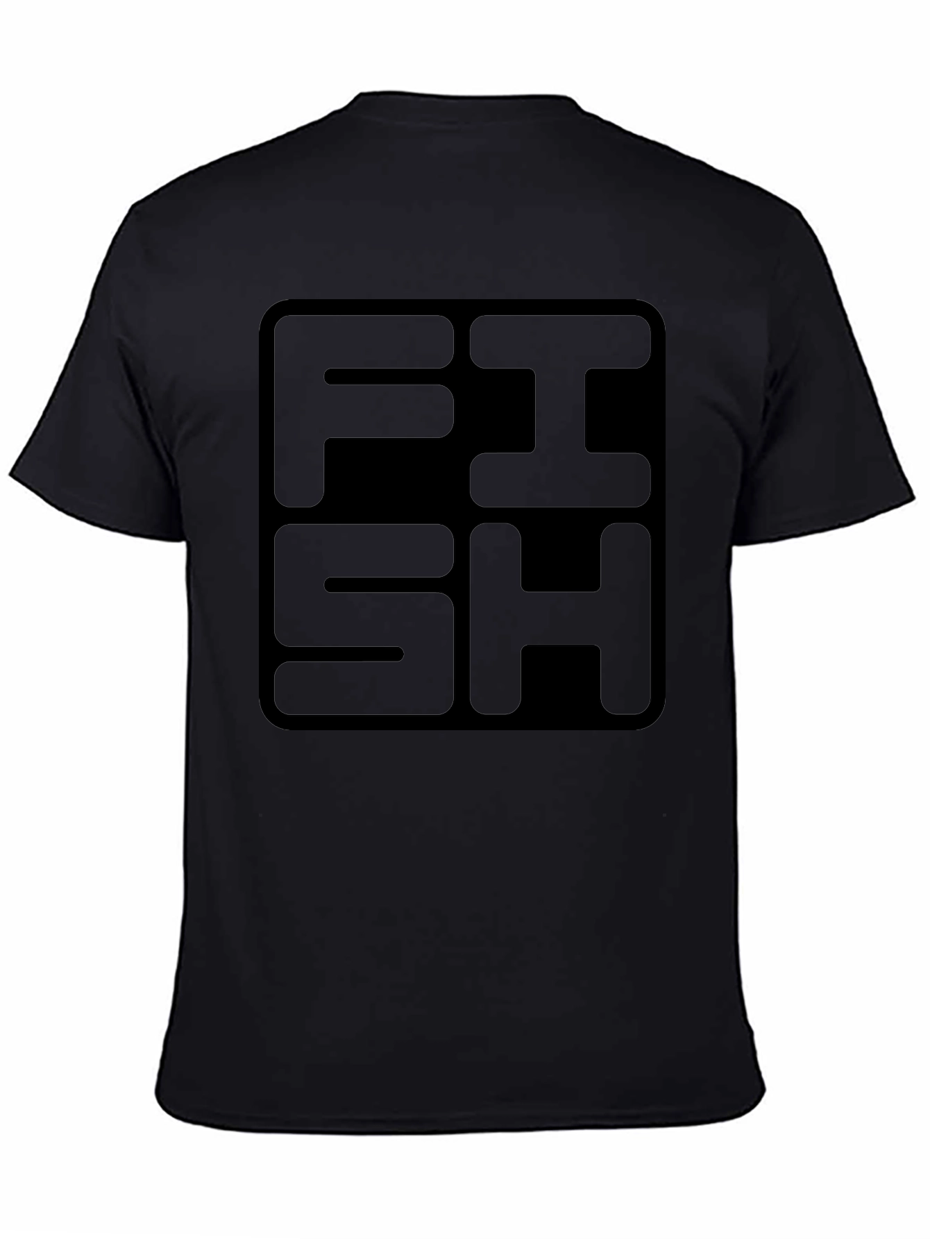 FISH Graphic Print Black T-Shirt