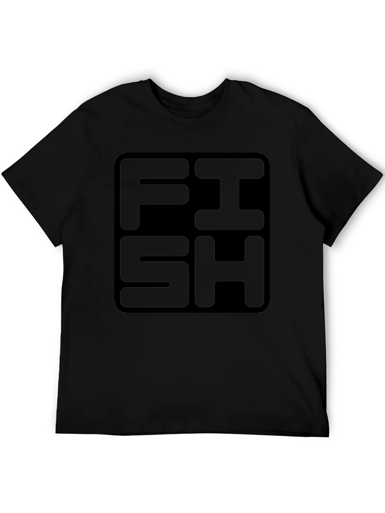 FISH Graphic Print Black T-Shirt