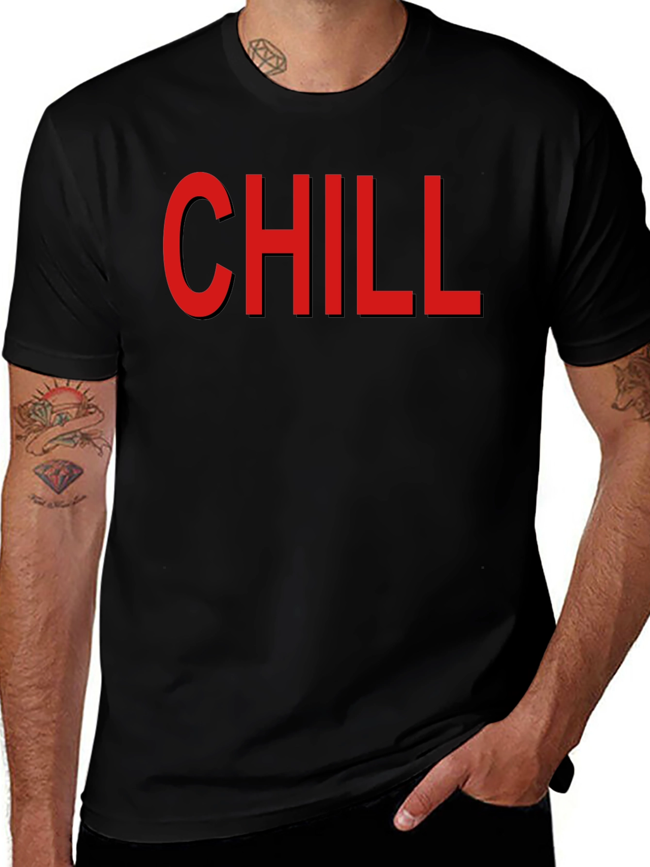 Chill Graphic T-Shirt - Mens Black Cotton Tee