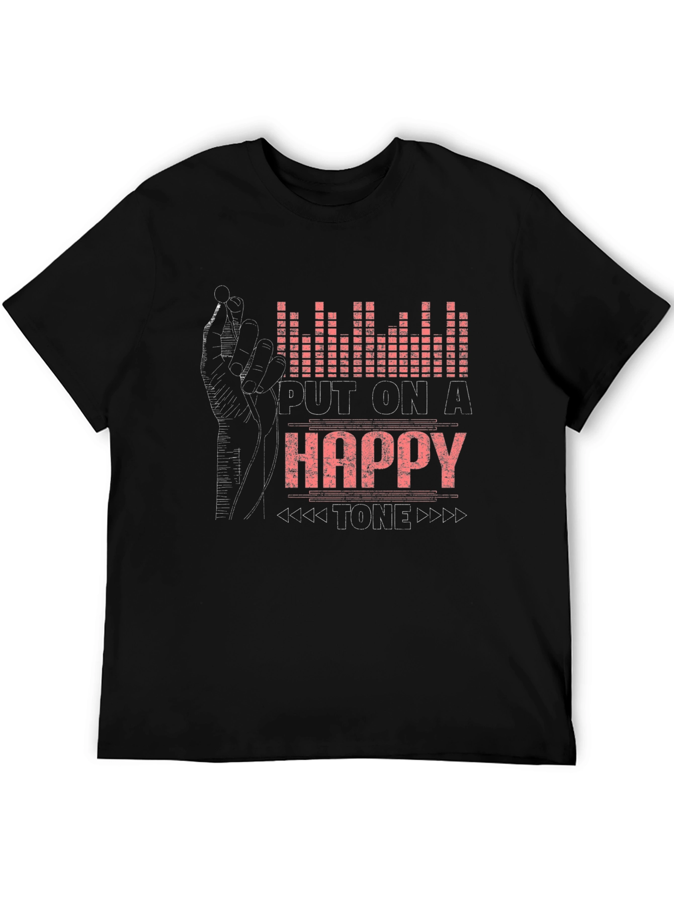 Happy Tone Graphic Tee - Black Cotton T-Shirt