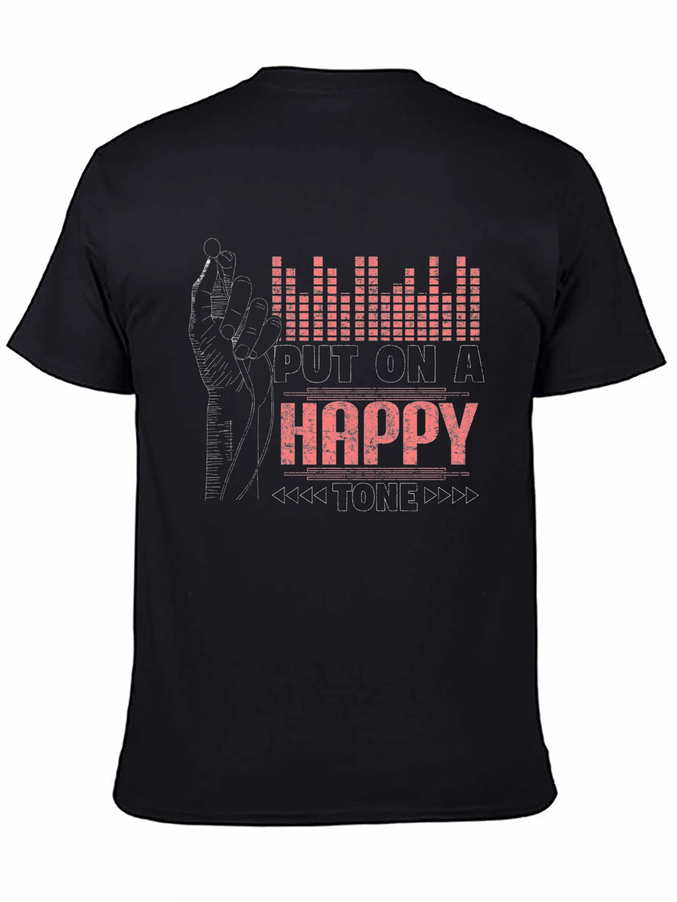Happy Tone Graphic Tee - Black Cotton T-Shirt