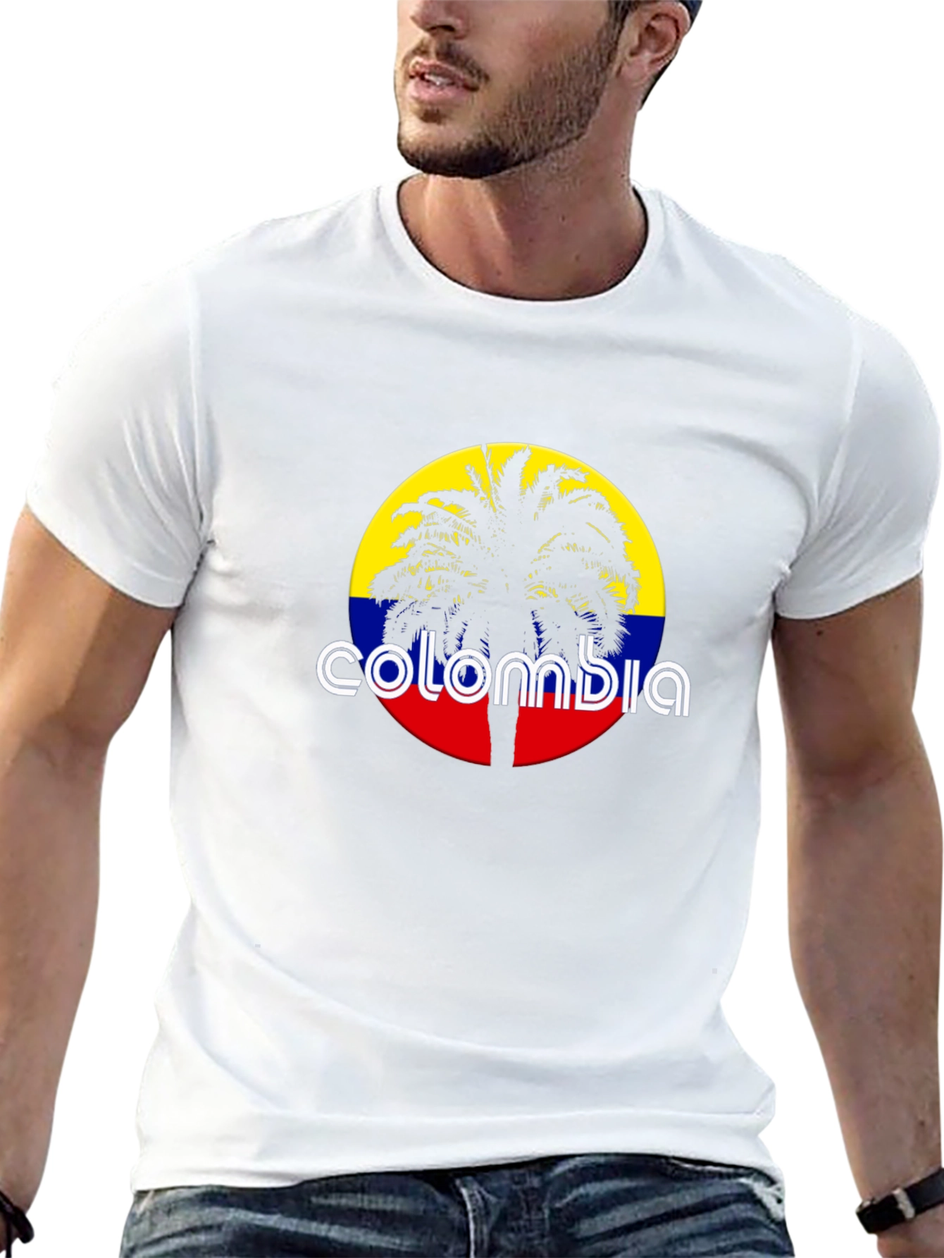Colombia Palm Tree Black T-Shirt
