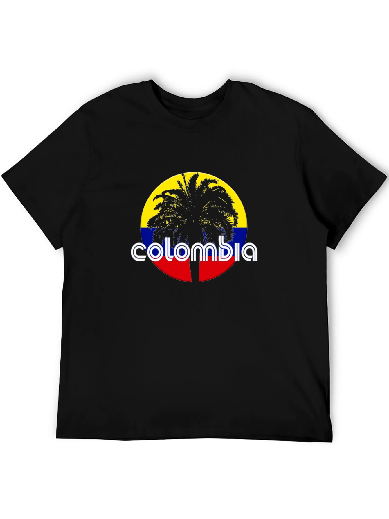 Colombia Palm Tree Black T-Shirt