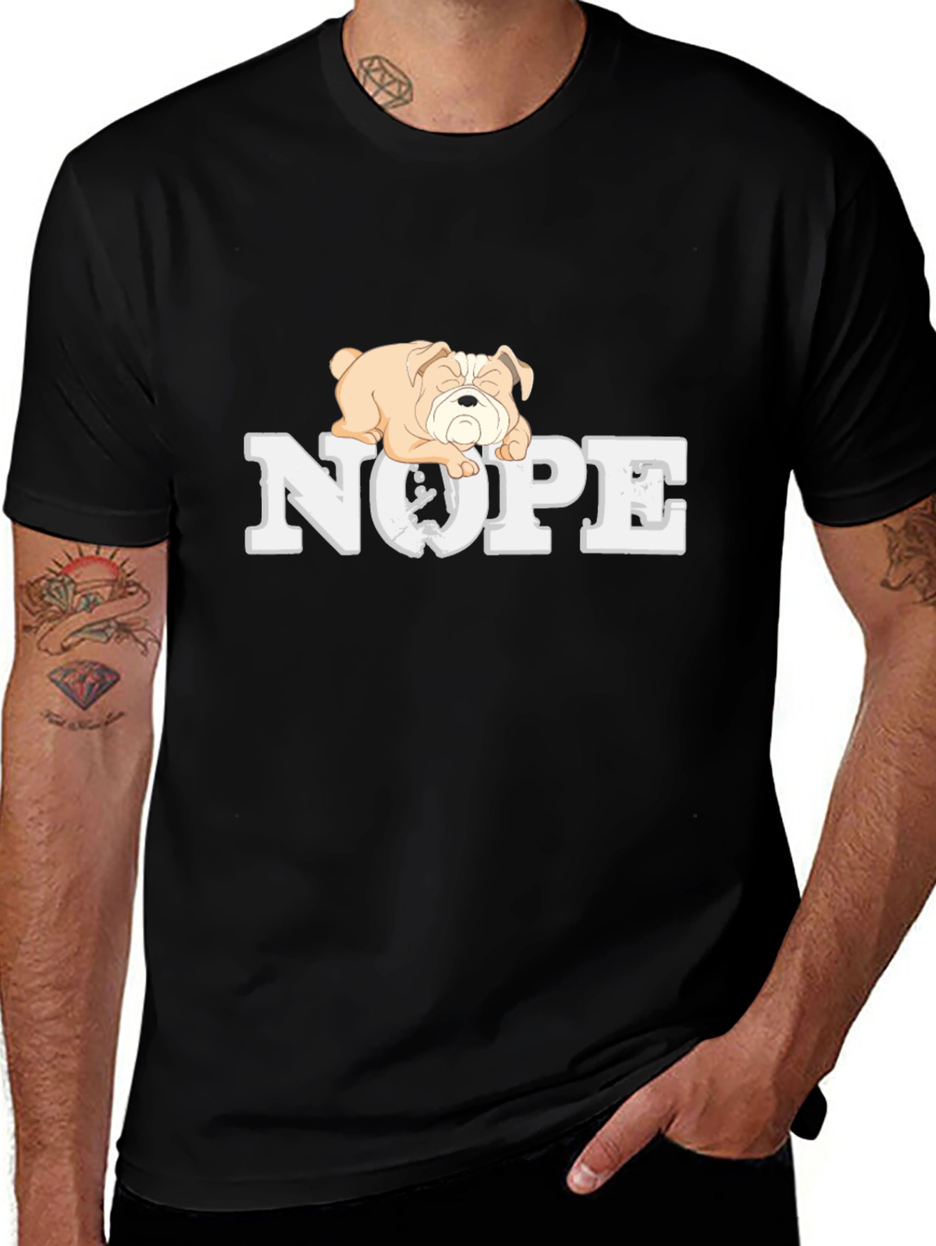 Nope Bulldog Graphic Tee