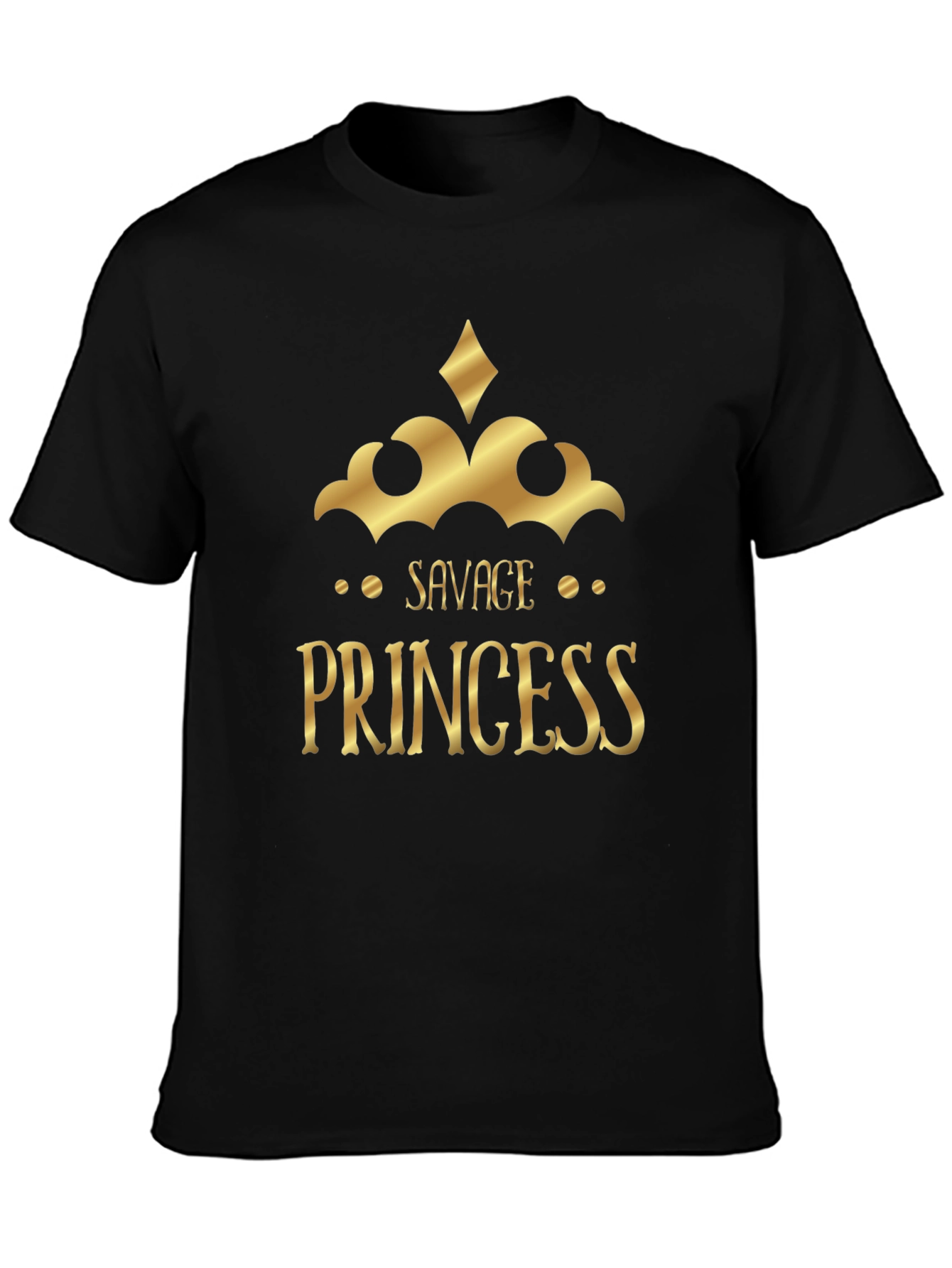 Savage Princess Graphic Tee - Black Cotton T-Shirt