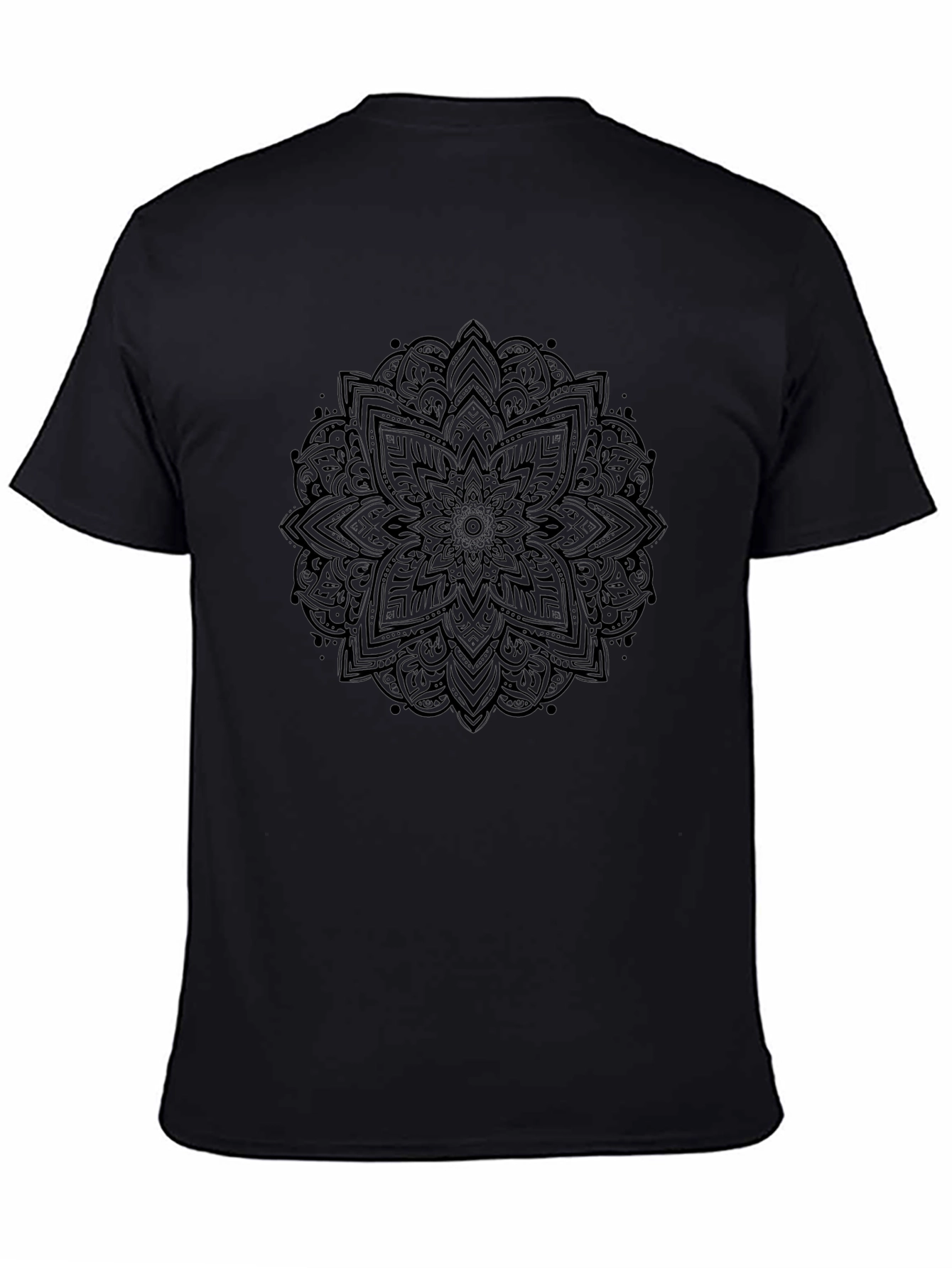 Black Mandala Graphic Tee - Stylish Mens Casual Wear
