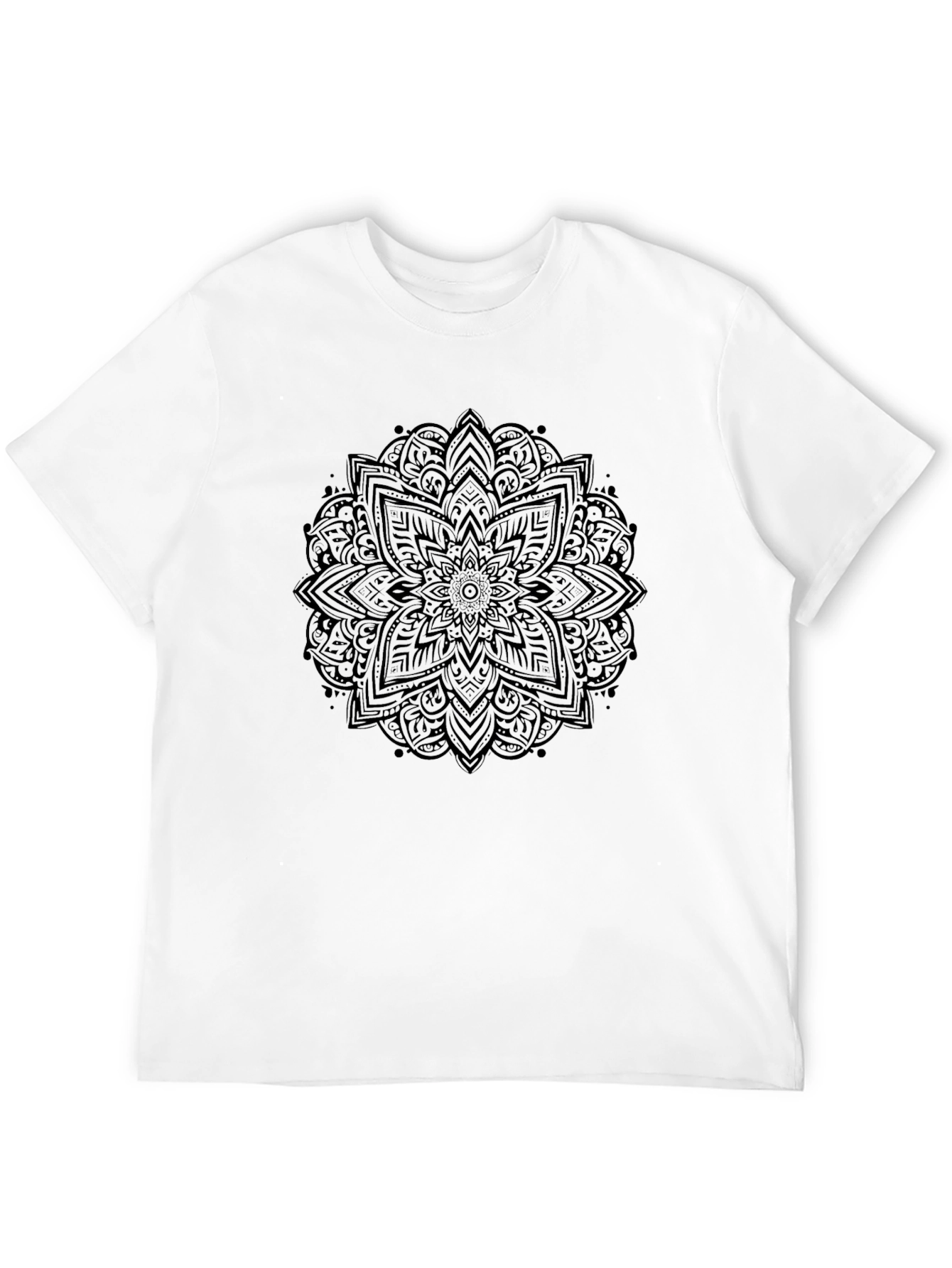 Black Mandala Graphic Tee - Stylish Mens Casual Wear