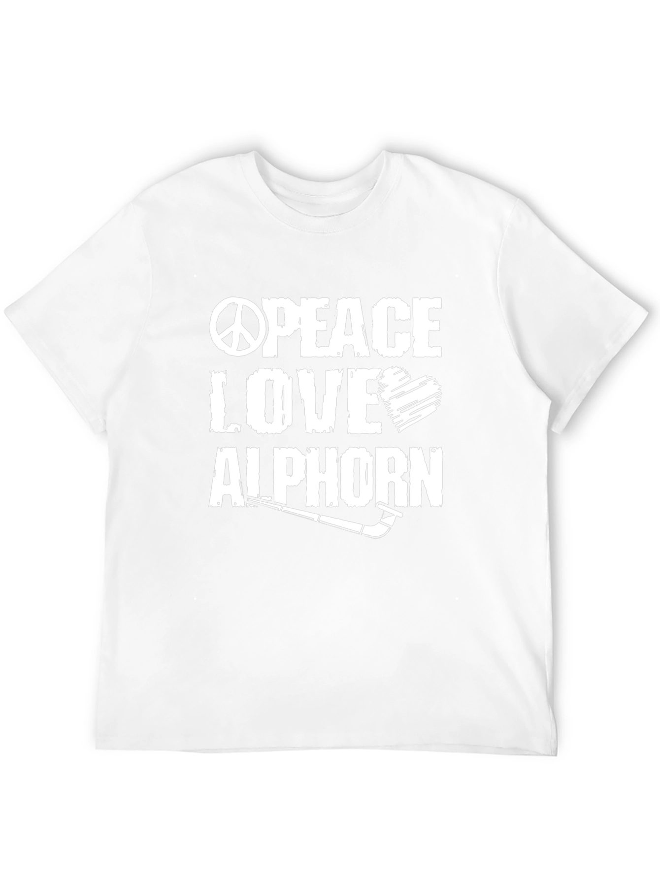 Peace Love Alphorn T-Shirt Black Cotton