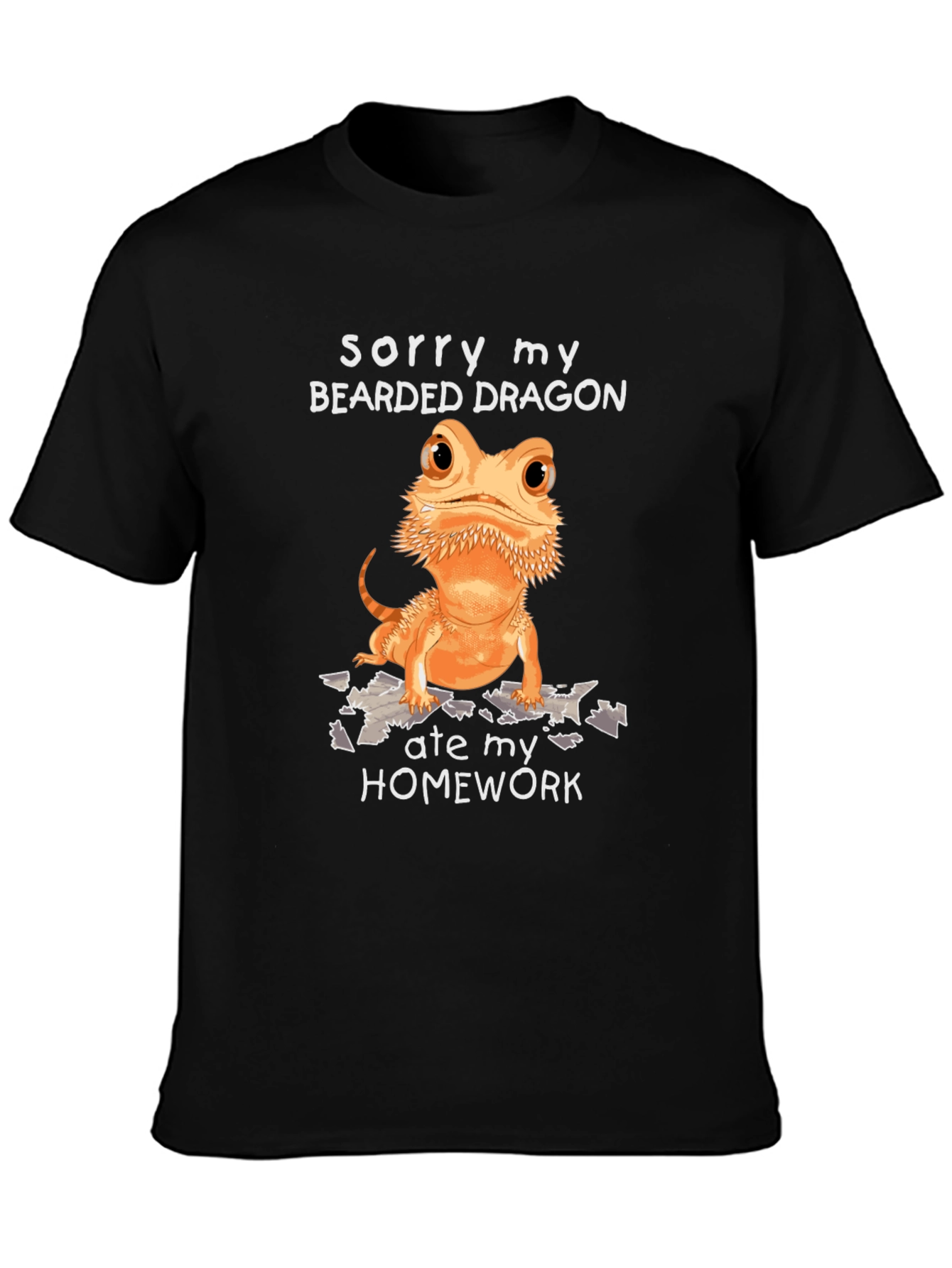 Bearded Dragon Homework T-Shirt Funny Pet Lover Tee