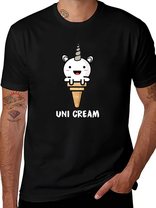 Uni Cream Graphic T-Shirt - Cute Unicorn Ice Cream Design