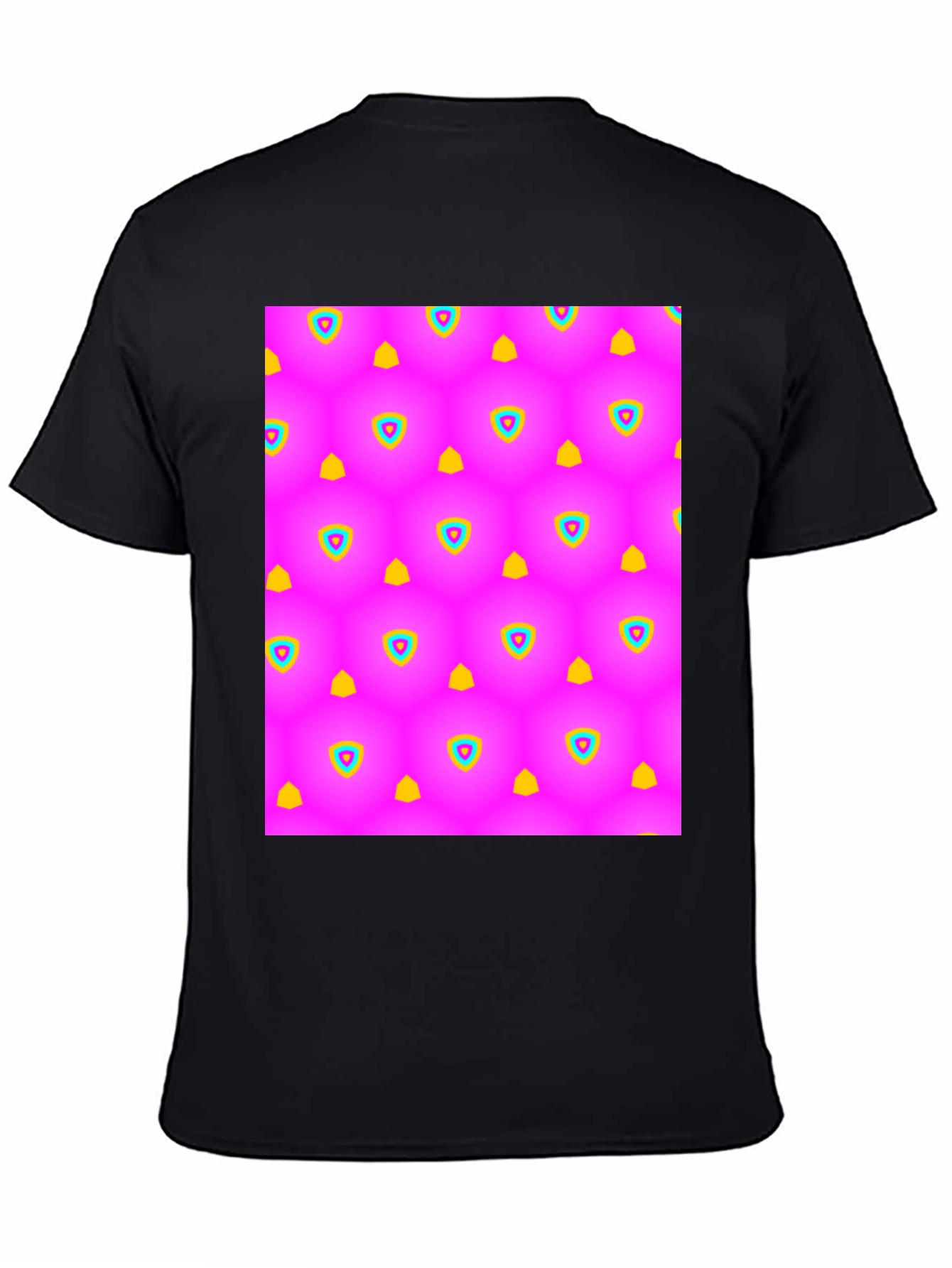Vibrant Pattern Black T-Shirt
