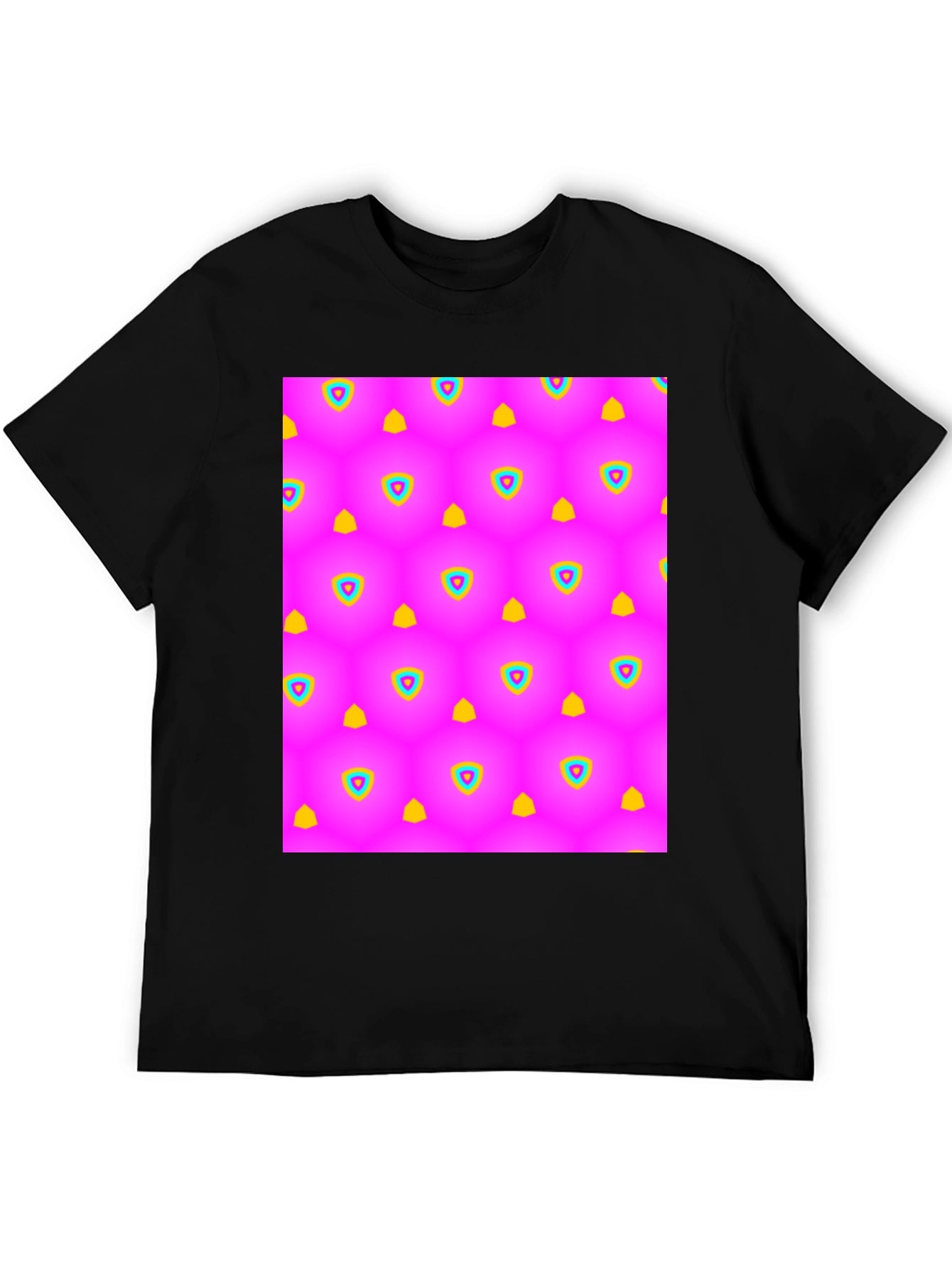 Vibrant Pattern Black T-Shirt