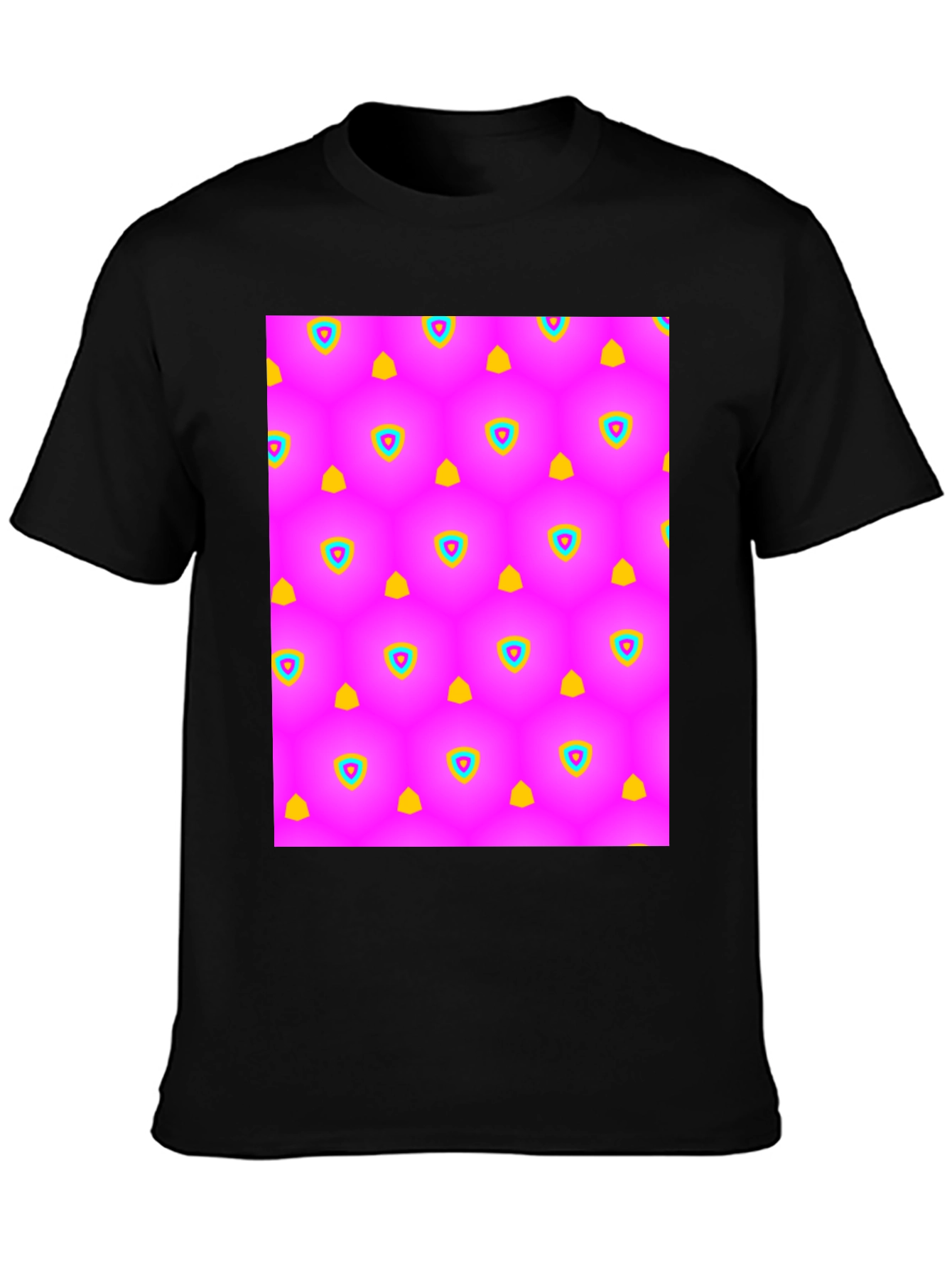 Vibrant Pattern Black T-Shirt