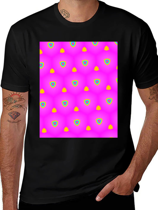 Vibrant Pattern Black T-Shirt