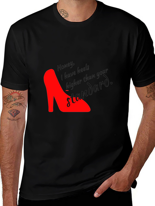 Red High Heel Black T-Shirt - Stand Out Style