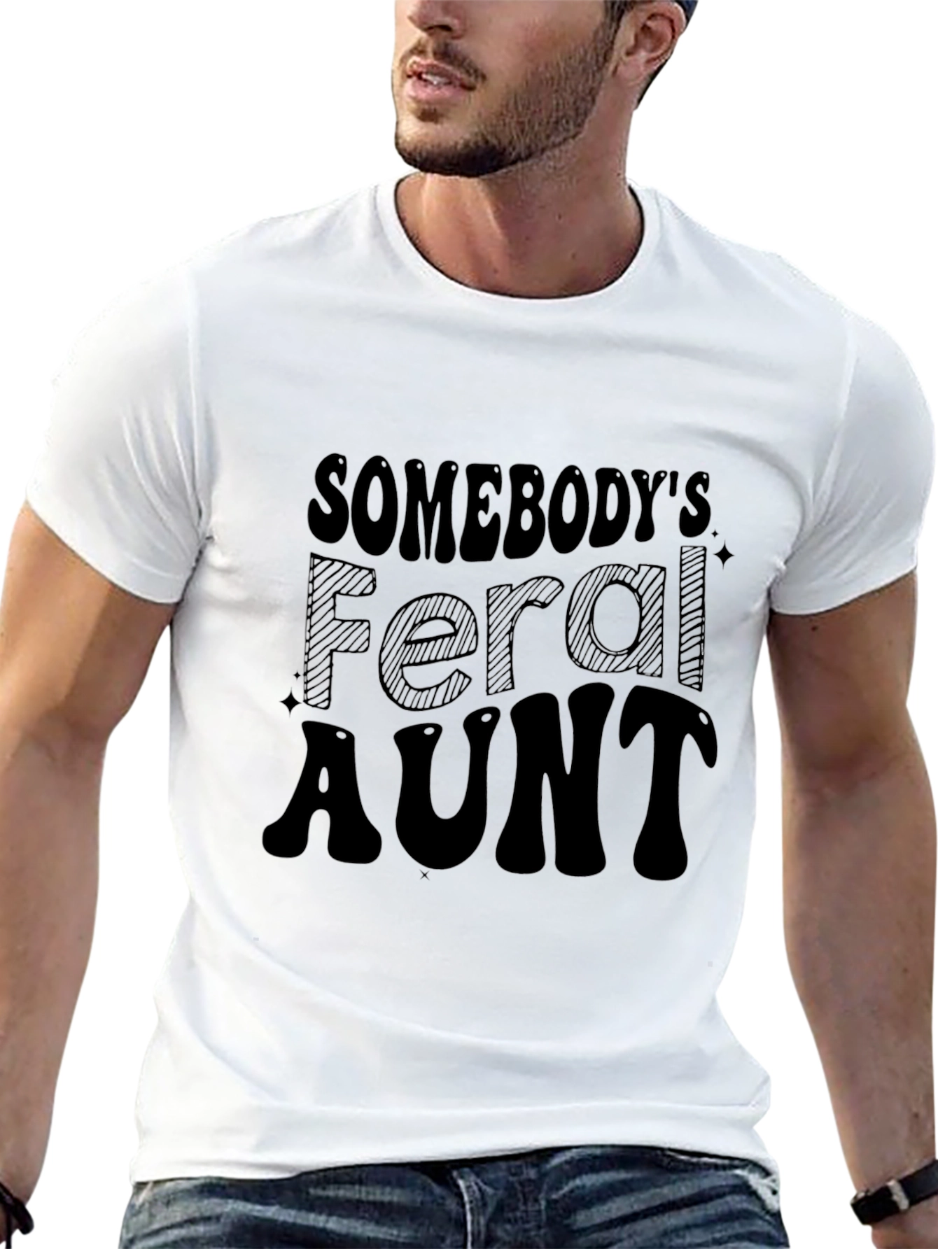 Somebodys Feral Aunt Graphic Tee - Black