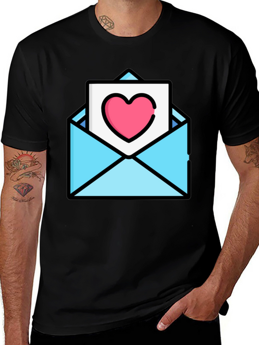 Heart Envelope Graphic Tee - Trendy Love Letter Shirt