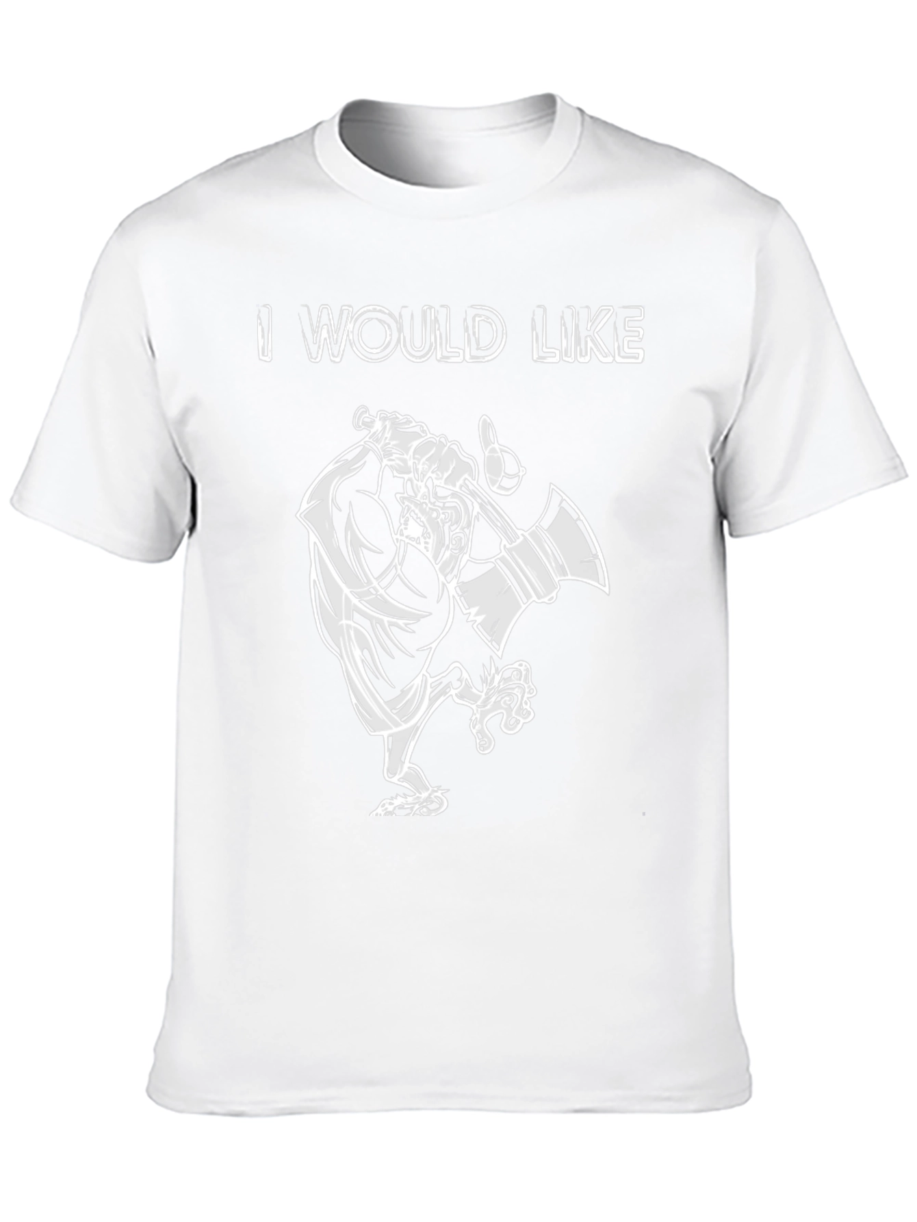 I Would Like T-Shirt - Cartoon Lumberjack Black Tee
