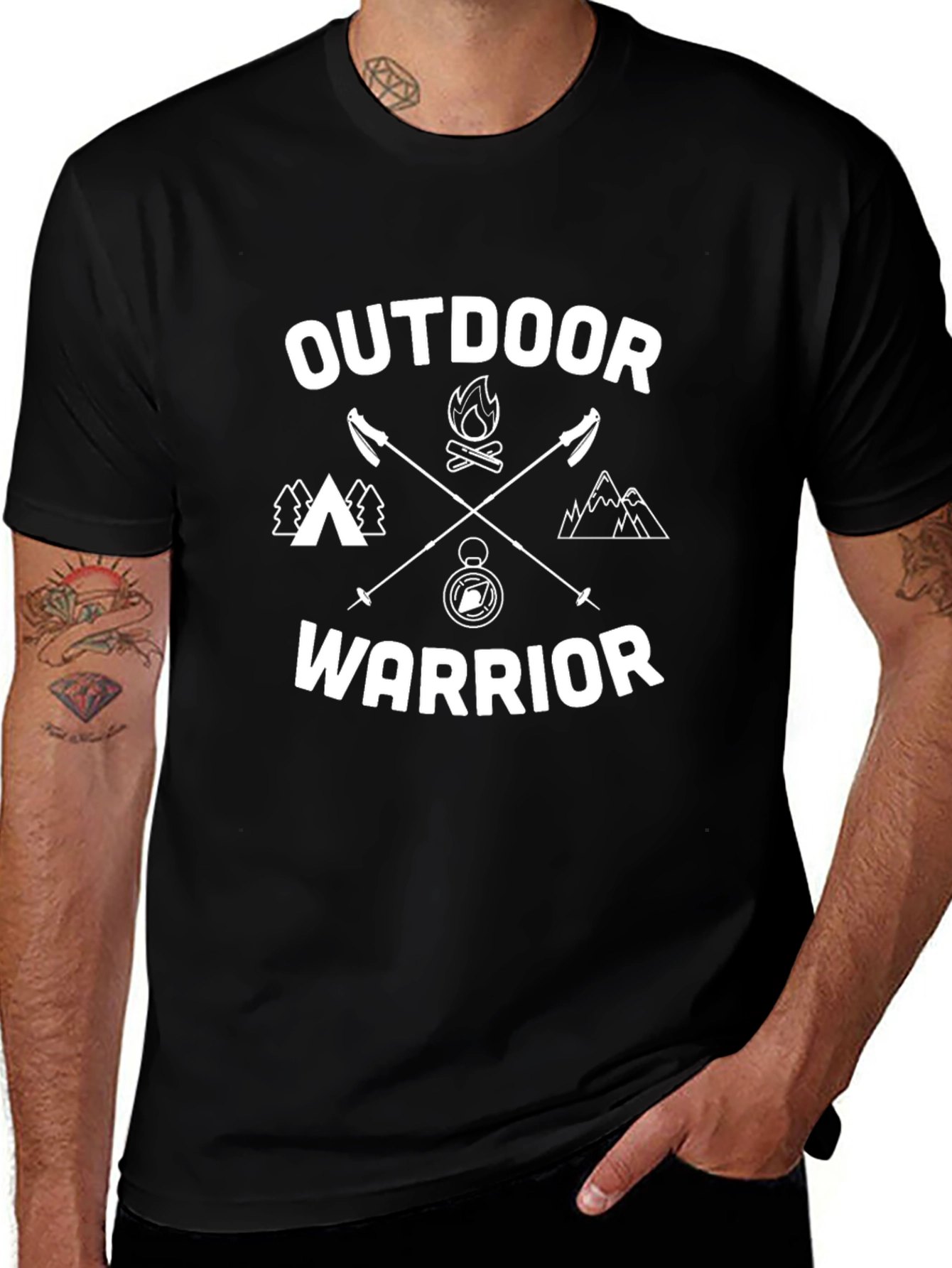 Outdoor Warrior Graphic Tee - Black