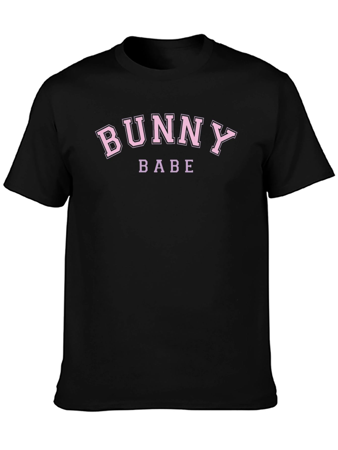 Bunny Babe Graphic Tee - Pink on Black