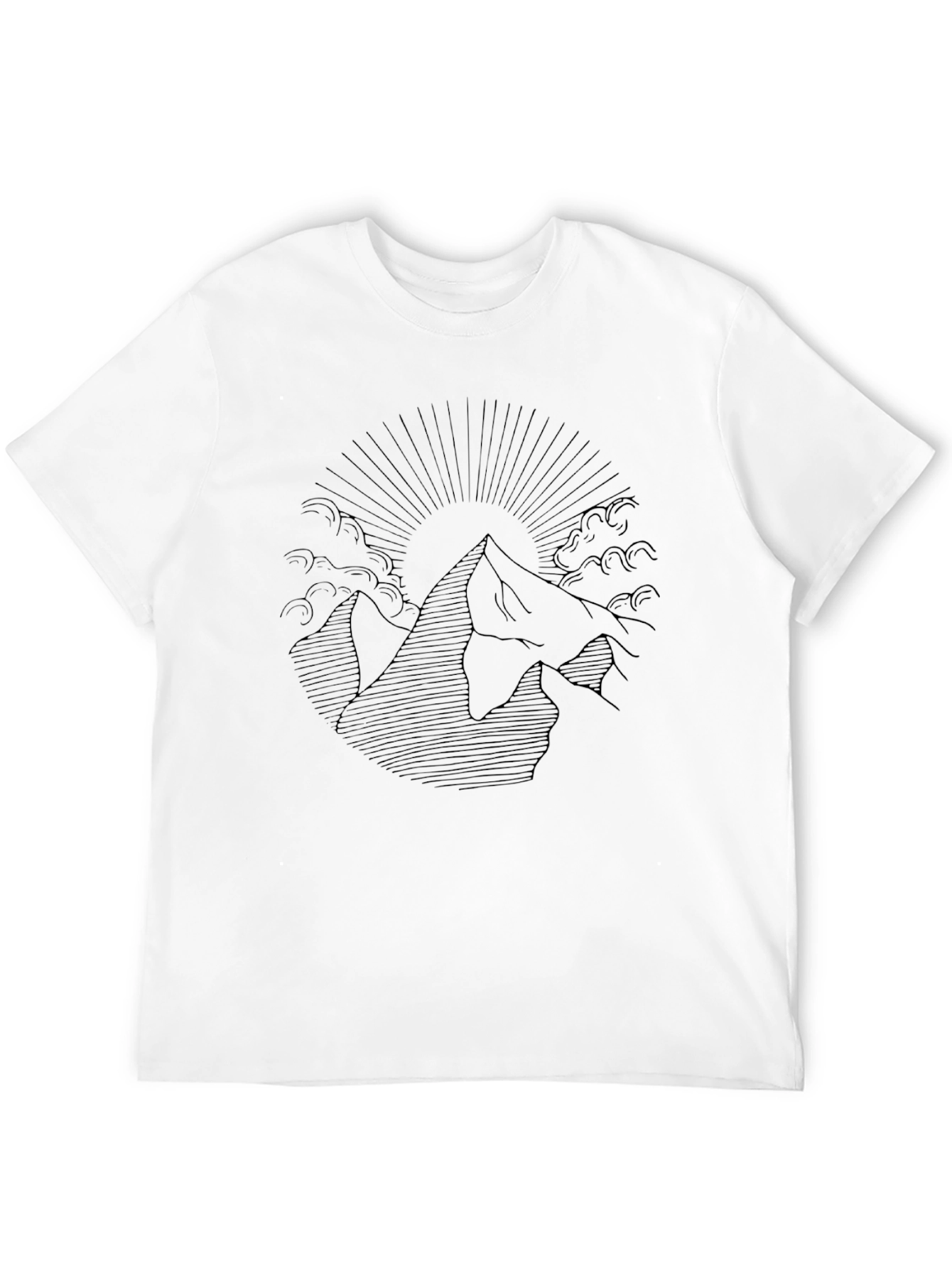 Mountain Sunset Graphic Tee - Black