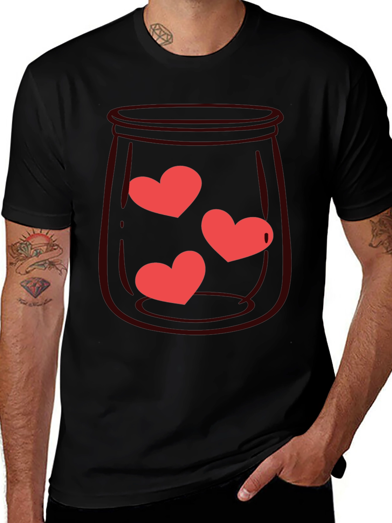 Heart Jar Graphic Tee - Black