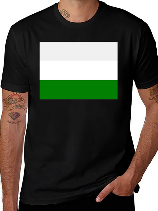 Minimalist White and Green Stripe T-Shirt