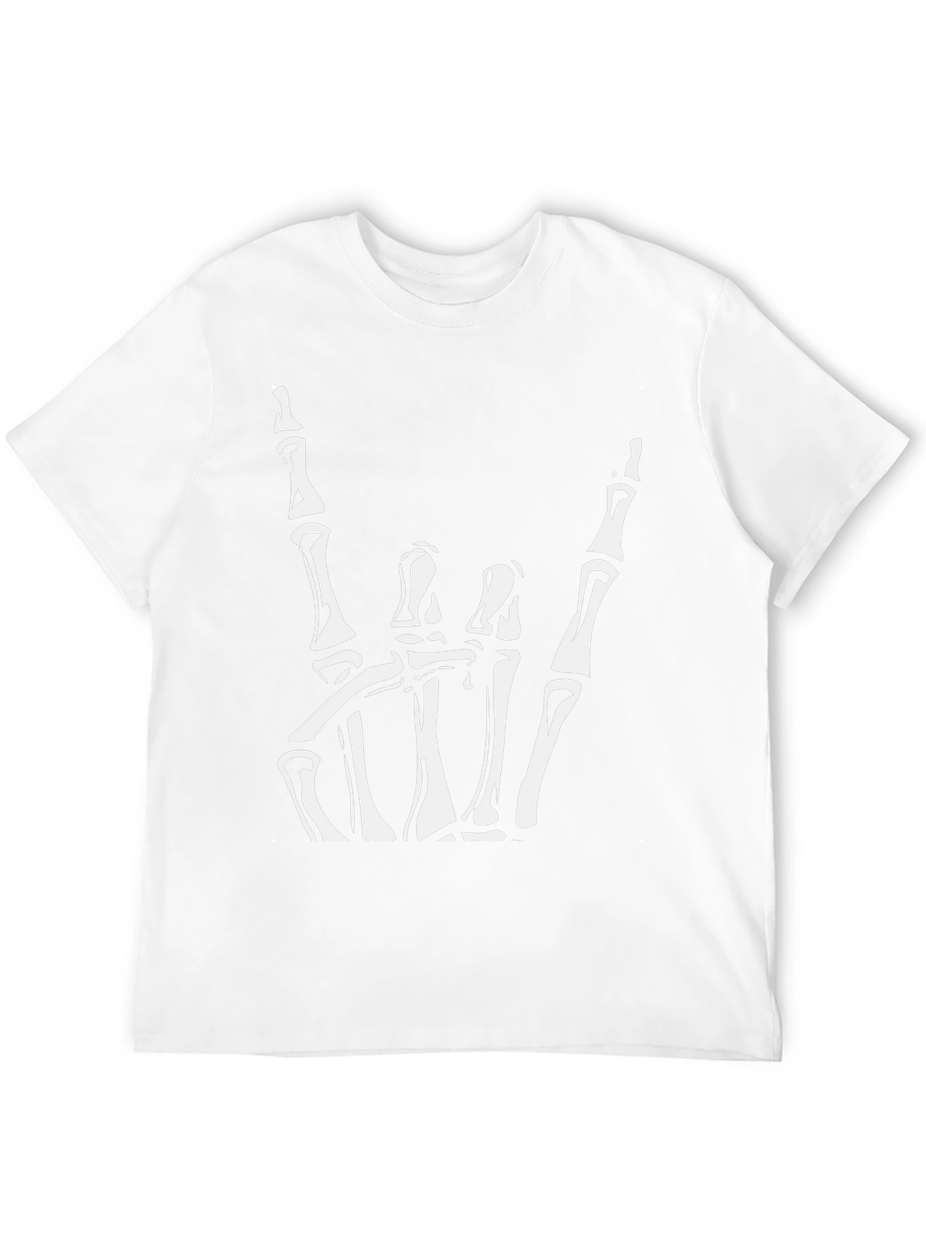 Skeleton Hand Rock On Graphic Tee - Black