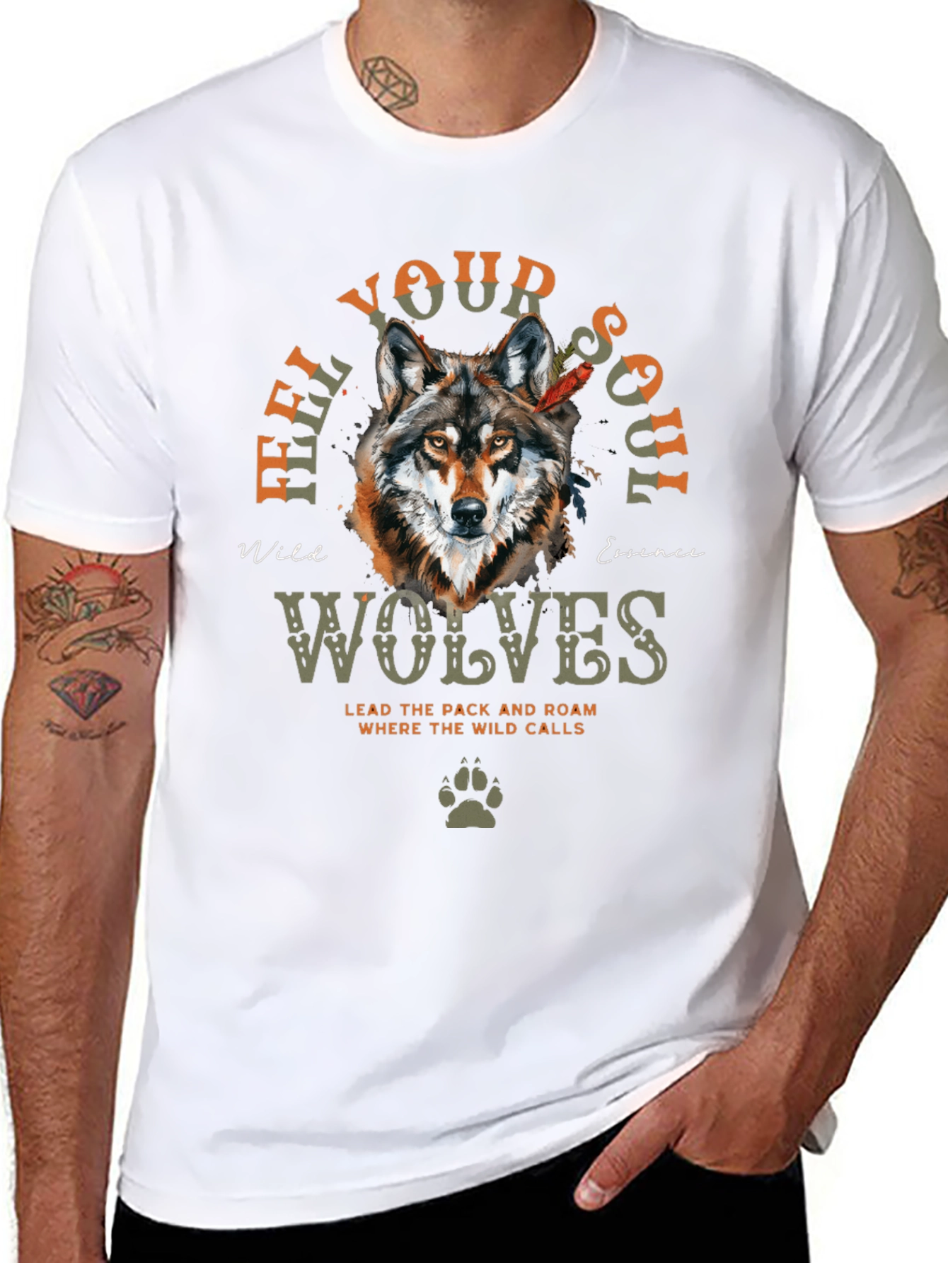 Feel Your Soul Wolves Graphic T-Shirt