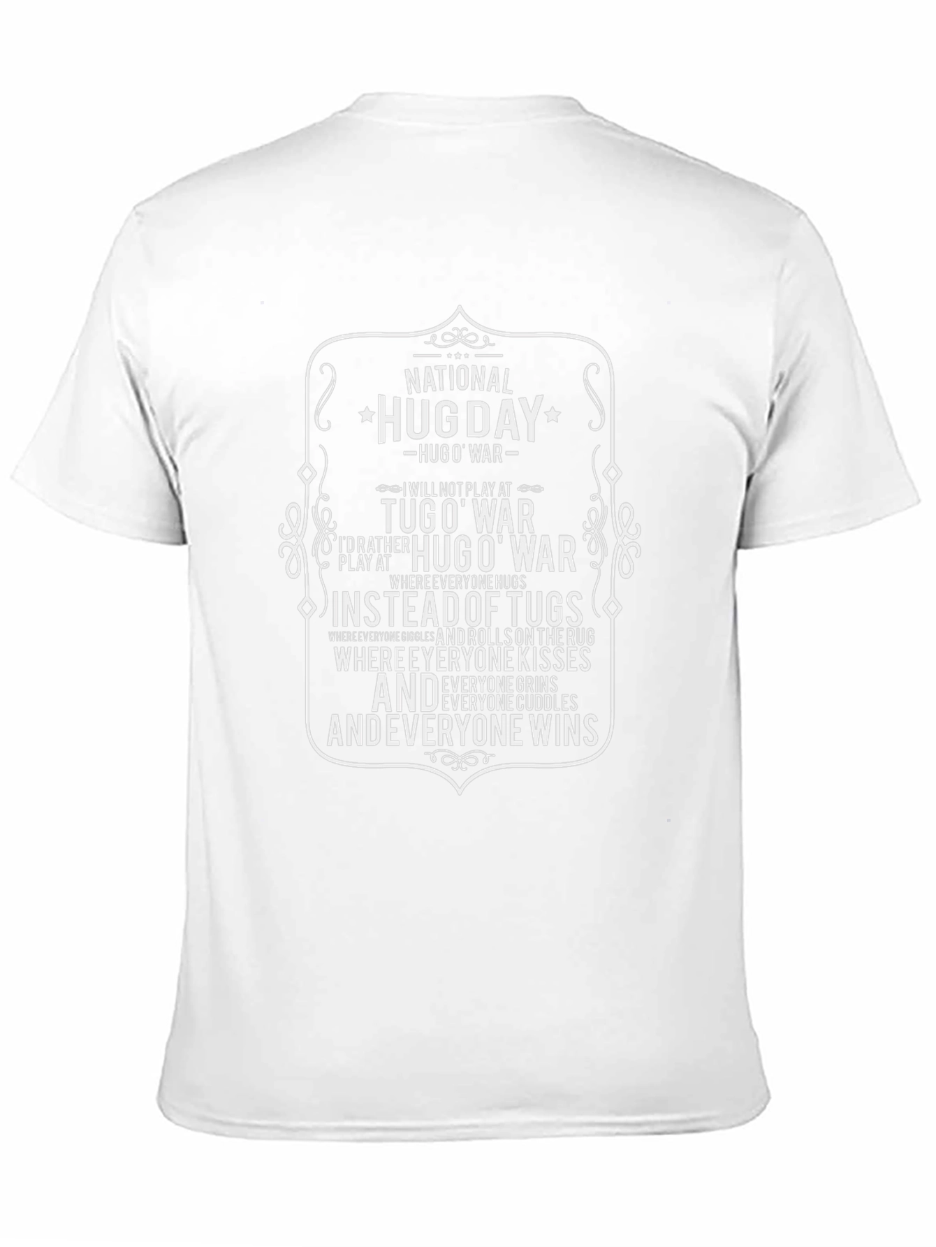 National Hug Day T-Shirt - Black Cotton Tee