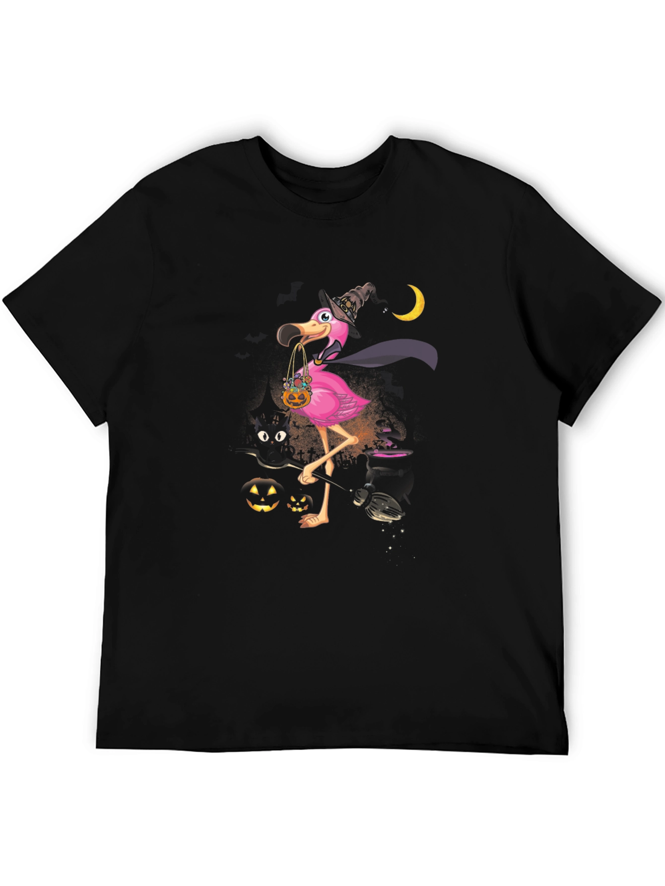 Halloween Flamingo T-Shirt - Witchy Pink Bird Tee
