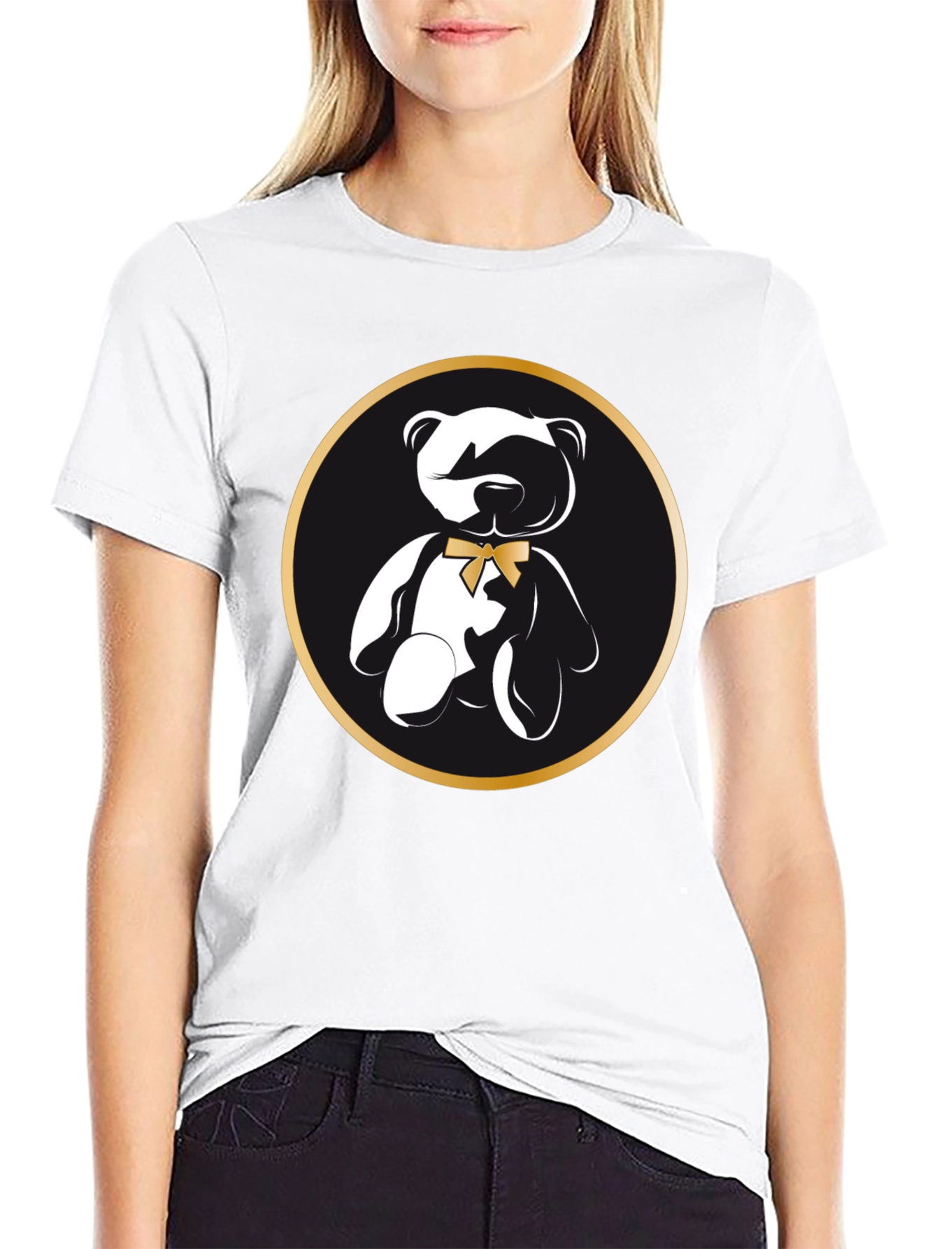 Teddy Bear Graphic T-Shirt - Stylish Black Tee