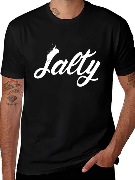Salty Graphic Tee - Black Cotton Casual T-Shirt