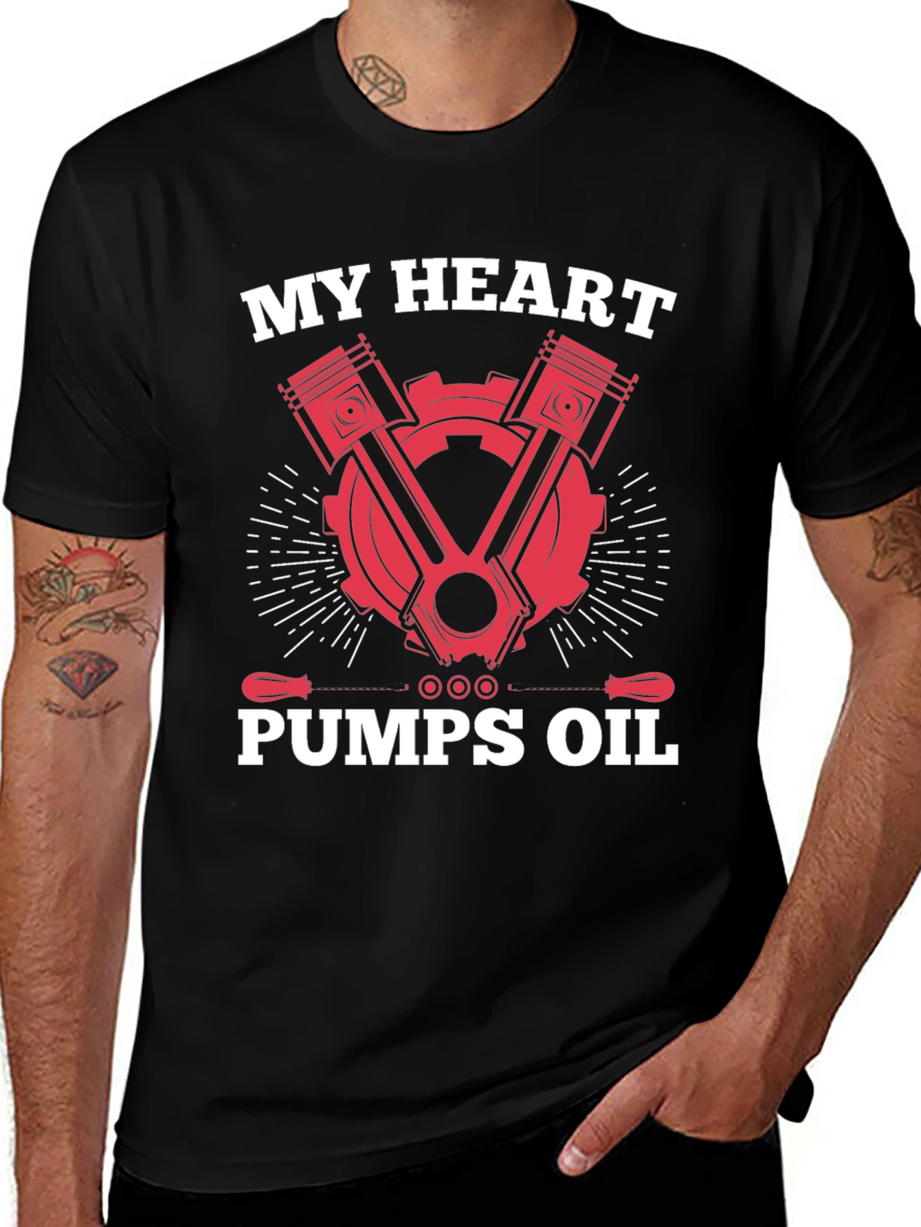My Heart Pumps Oil - Mechanic T-Shirt