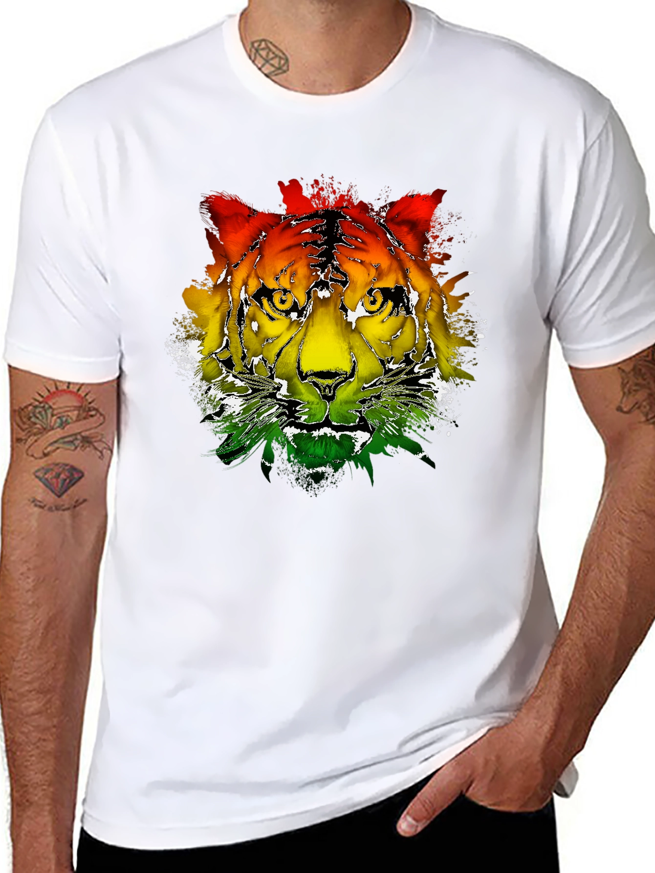Rasta Tiger Graphic Tee - Cool Reggae T-Shirt