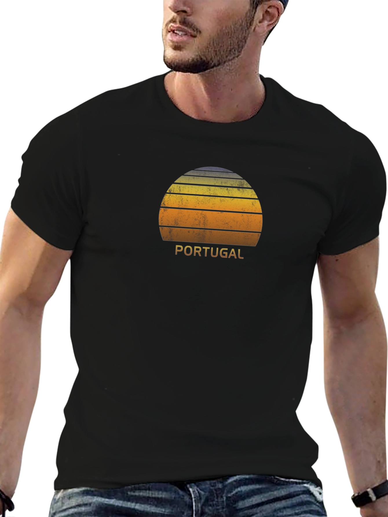 Portugal Retro Sunset Graphic T-Shirt