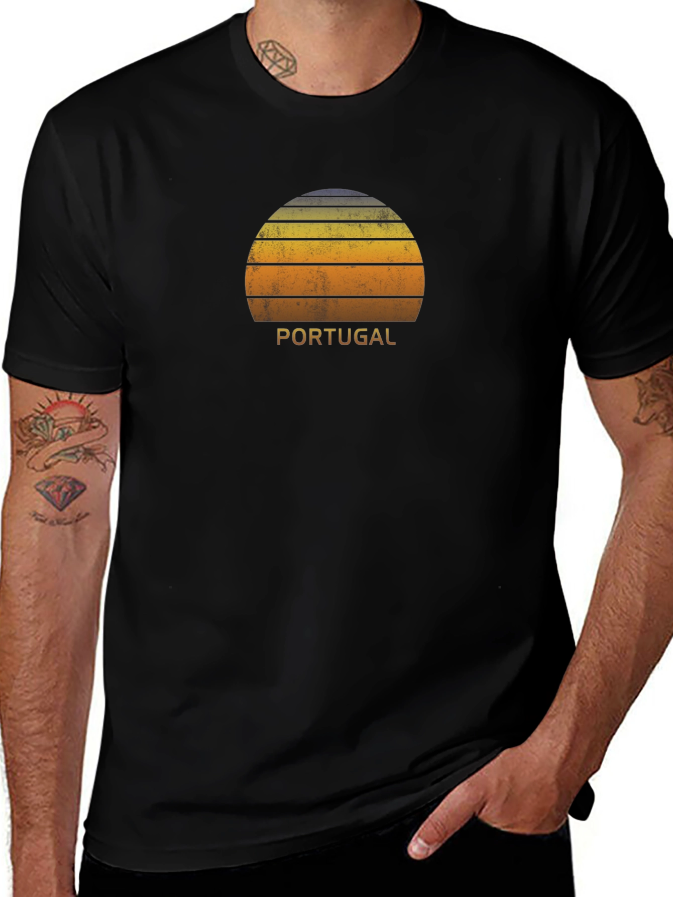 Portugal Retro Sunset Graphic T-Shirt