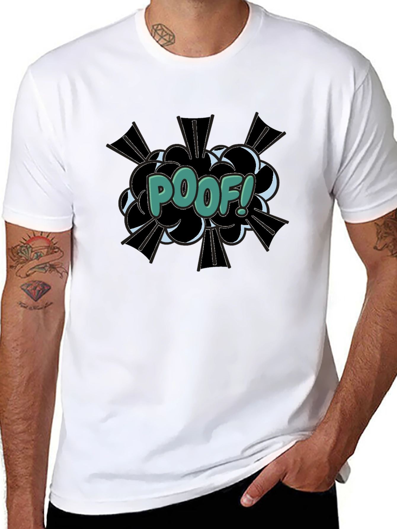 Poof! Comic Style Graphic T-Shirt