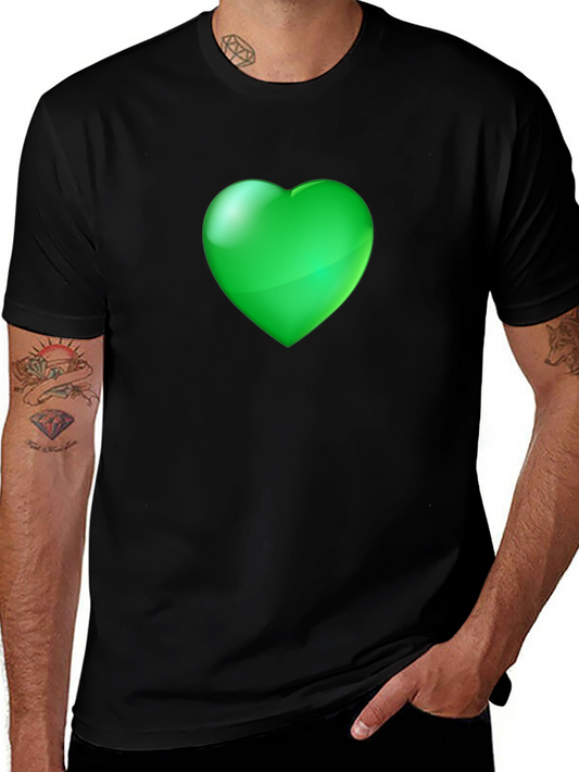 Green Heart Graphic Black Tee