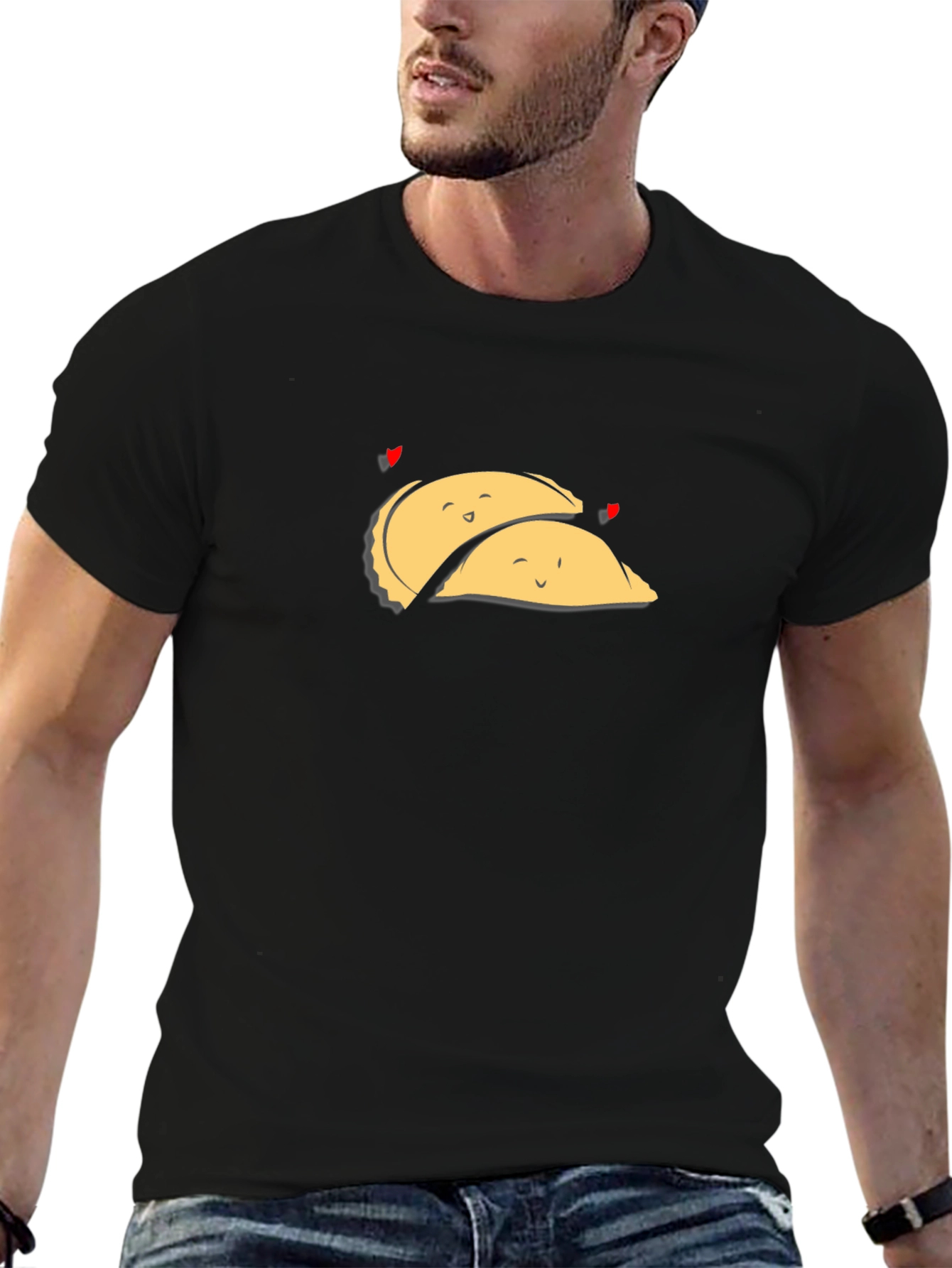 Cute Dumpling Love Black T-Shirt