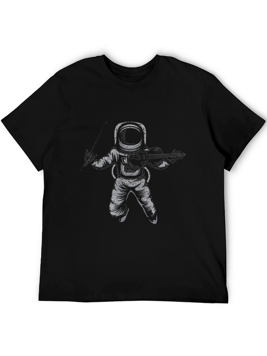 Astronaut Violinist Graphic Tee - Black