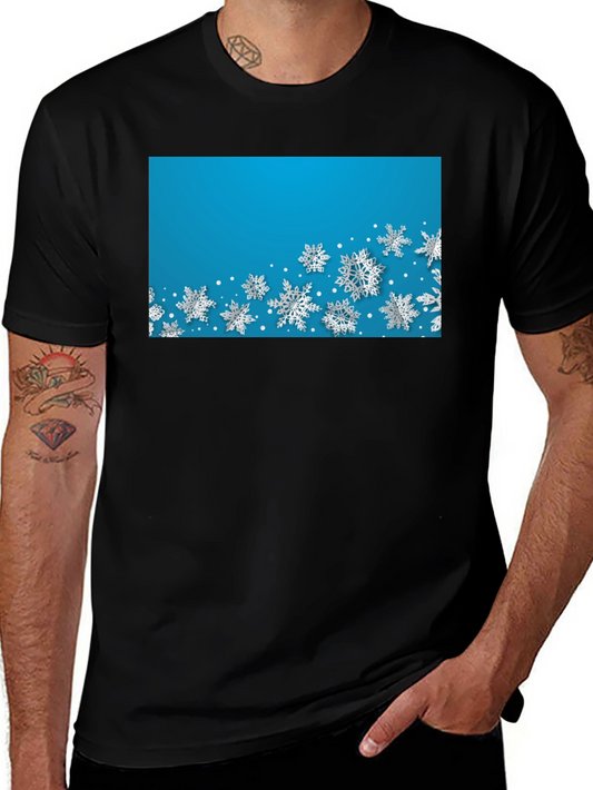 Snowflake Print Crew Neck Tee
